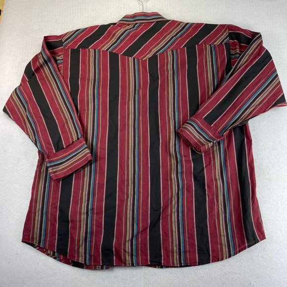 Vintage AUTHENTIC WESTERN YOUNGBLOODS Women 2X Red Blue Multi Striped Shirt Lot - Picture 14 of 15